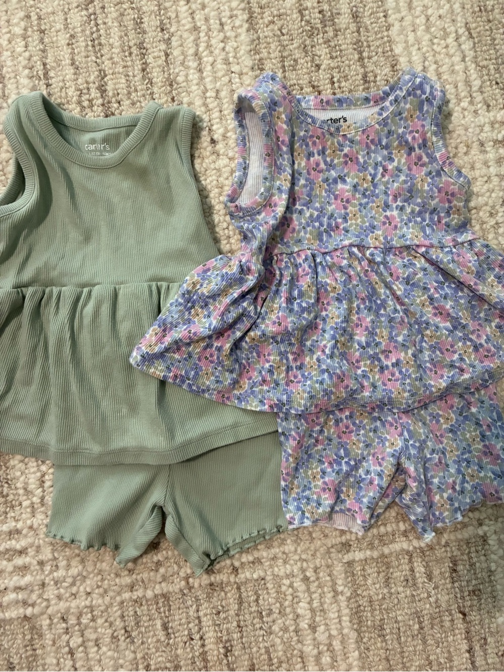 Carter's 4 Piece Ribbed Tank and Shorts Set